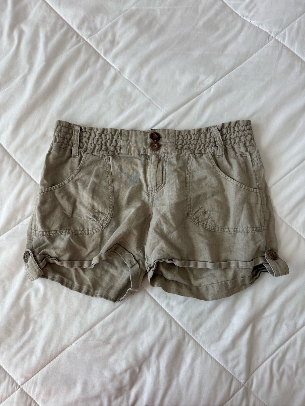 O'Neill Olive Green Cargo Roll-Tab Shorts